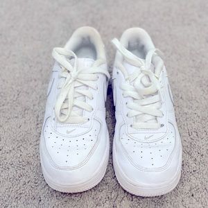 Kids Nike Air Force Ones, all white, kids size 1.5